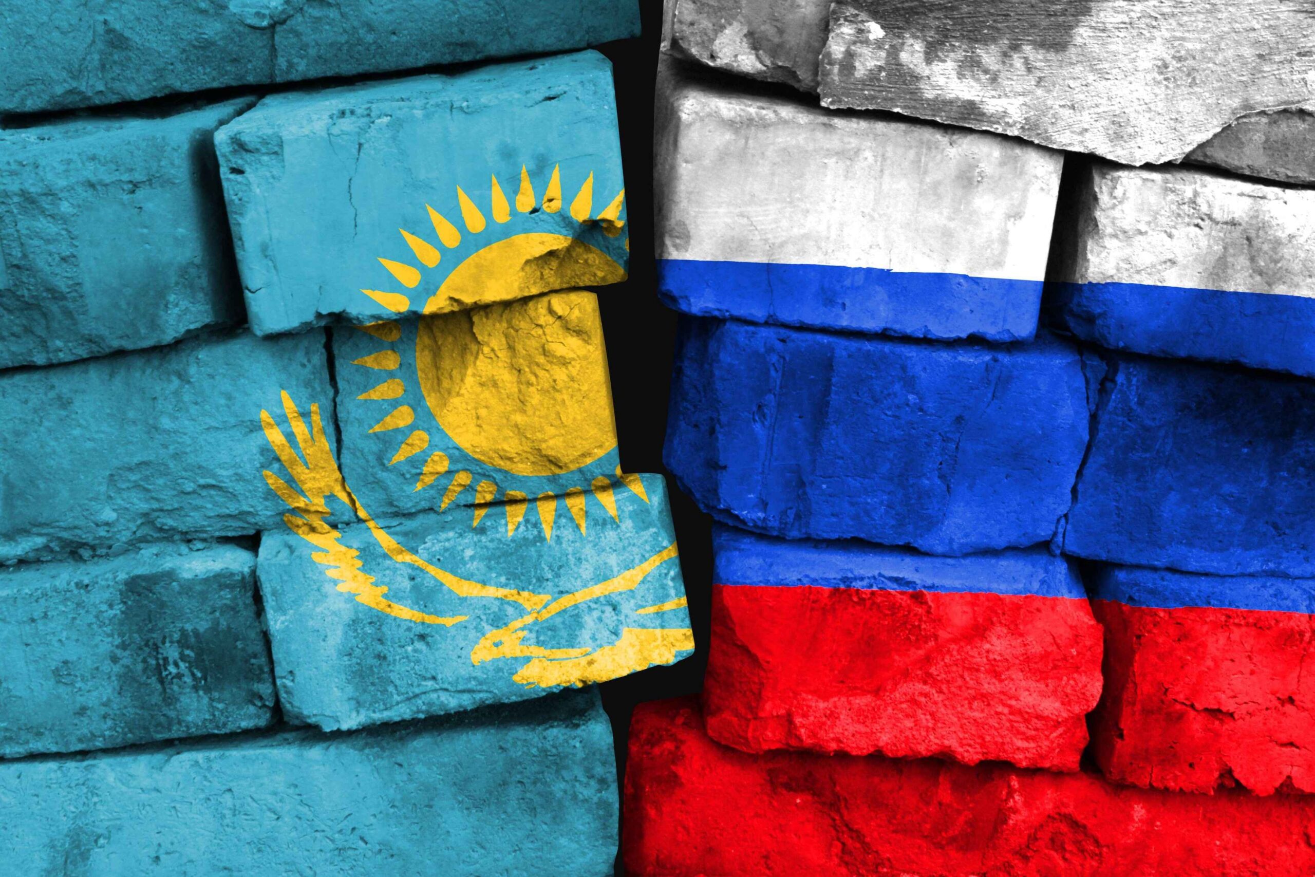 Zastava Kazahstana i Rusije