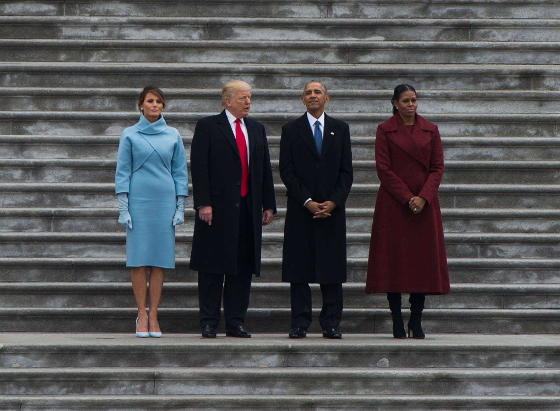 Mišel Obama: Poslednja brana za Trampovu osvetu/ Donald Trump, Melania Trump, Barack Obama, and Michelle Obama at Presidential Inauguration