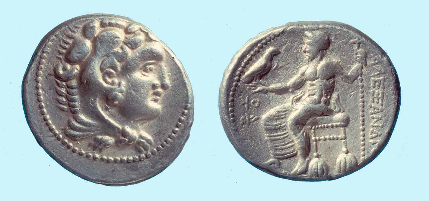 Silver Coins From the City of Acco Dating From 325 336 Bc With the Head of Alexander the Great
