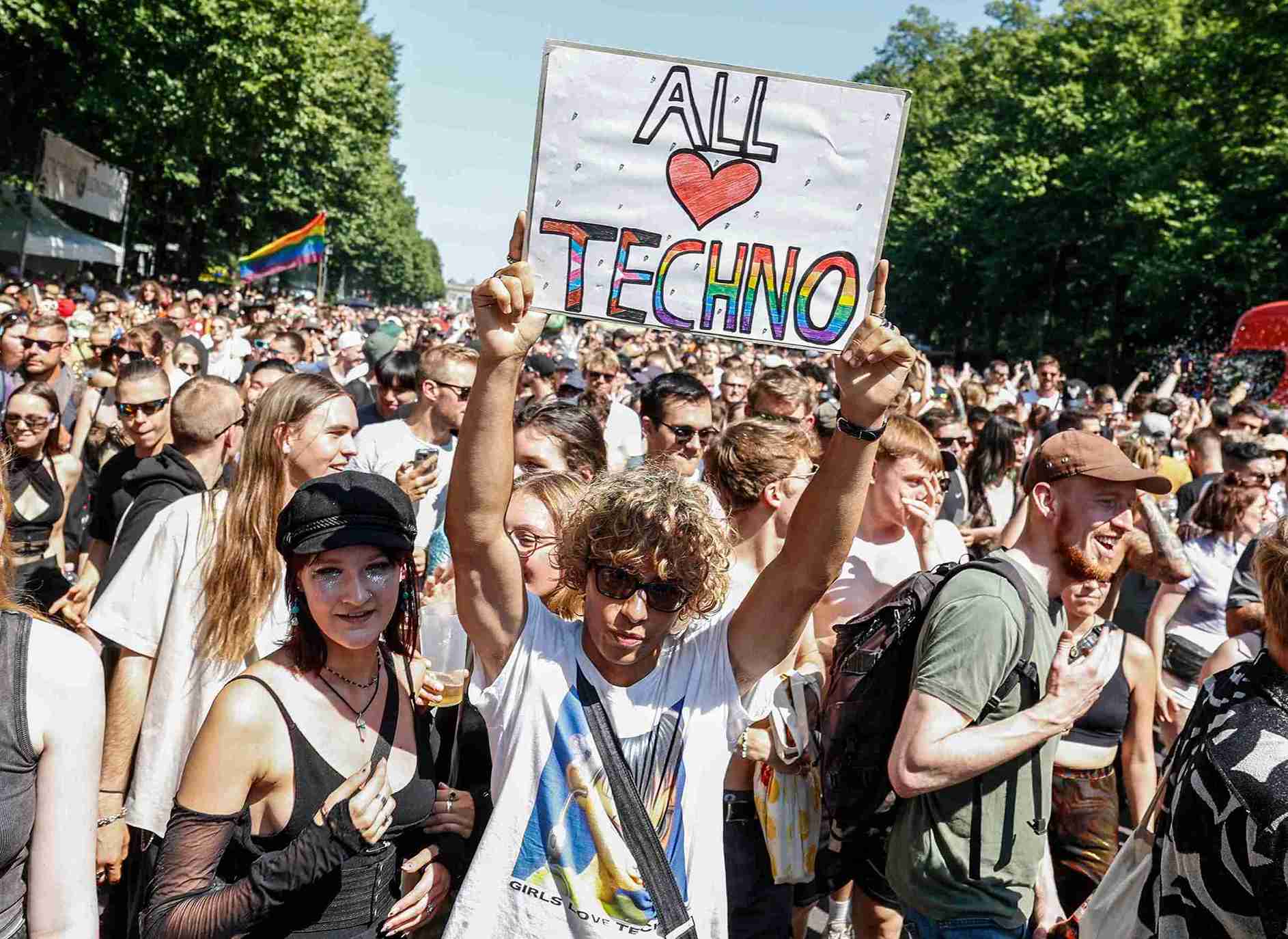 Techno fans celebrate in Berlin