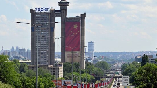 Serbian and Chinese flag