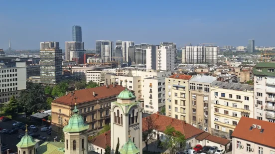 Panorama Beograda sa pogledom na Beograd na vodi