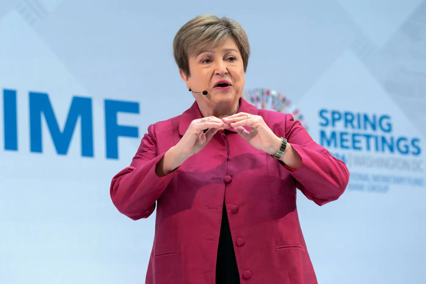 Kristalina Georgieva na press konferenciji uoči Prolećnih sastanaka u Vašingtonu