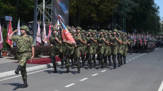 Beograd, 24.07.2026. - Generalna proba svecanosti na kojoj ce kadeti zavrsnih godina Vojne akademije i Medicinskog fakulteta VMA biti promovisani u najmladje oficire Vojske Srbije odrzana je danas u kasarni